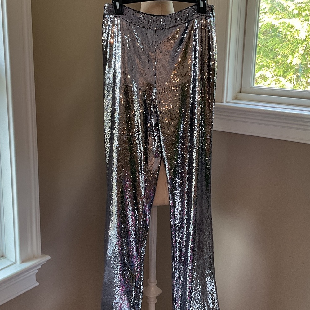 Lafayette 148 New York Metallic Sequin Trousers